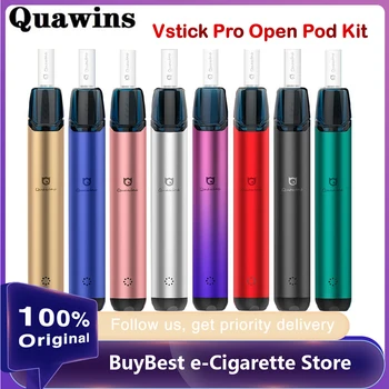 NYE Originale Quawins Vstick Pro Åbne Pod Kit 400mAh Batteri & 2 ml Vstick Pro Pod Patron E Cigaret Vape Kit Vs Kubi / Trække X