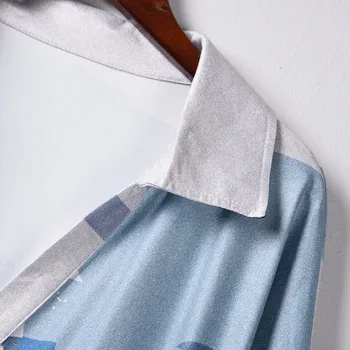 Elegant Mønster Landskab Print Bluse Shirt Kvinder Nye Efteråret Turn-down Krave Top Pullover Vintage Lange Ærmer Streetwear Blusa
