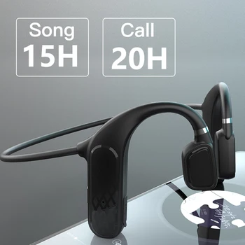MD04 Bluetooth-5.0 Bone Conduction Headset Hovedtelefoner 3D-Bas, Stereo Sport Musik Trådløst Headset Øretelefoner Bluetooth Hovedtelefoner