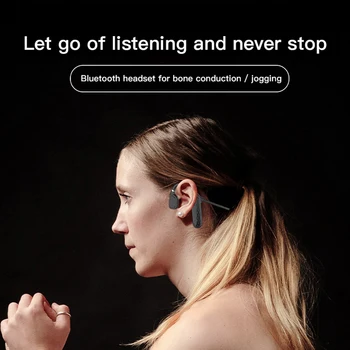 MD04 Bluetooth-5.0 Bone Conduction Headset Hovedtelefoner 3D-Bas, Stereo Sport Musik Trådløst Headset Øretelefoner Bluetooth Hovedtelefoner