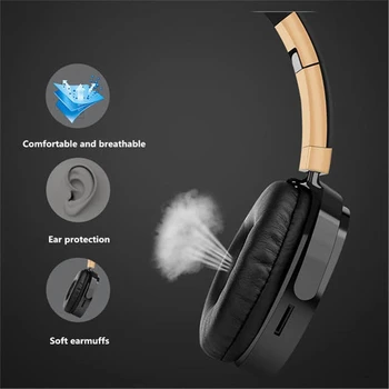 Nyeste Trådløse Bluetooth-5.0 Hovedtelefoner Over Ear Hi-Fi Stereo Trådløse Headset Sammenklappelig W/Built-in Mic Celle Gælder For Telefoner PC