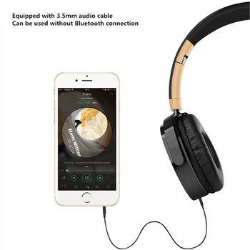 Nyeste Trådløse Bluetooth-5.0 Hovedtelefoner Over Ear Hi-Fi Stereo Trådløse Headset Sammenklappelig W/Built-in Mic Celle Gælder For Telefoner PC