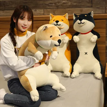 Nye Huggable Søde Shiba Inu Hund & Kat Plys Legetøj Fyldte Lange Dyr Sove Kæreste Pude Dukke Kontor Pude Børn Piger Gave