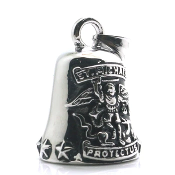 Unisex 316L Stainless Steel Star Cool Archangel SAINT MICHAEL PROTECT US Newest Bell Pendant