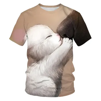 Mode 2020 Nye Cool T-shirt til drenge/piger 3d-Tshirt Udskrive to kat kortærmet Sommer Toppe, t-Shirts T-shirt Børn 4-14T