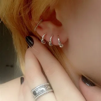 925 sterling sølv øreringe Stilfulde øre-ringe, små øreringe Mænds og kvinders øreringe 10 mm udvendig diameter