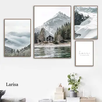 Smuk Natur Lærred Maleri, Foto, Forside Dekoration Skov Havet Revet Hvid Sne Print Plakat Væg Kunst til stuen