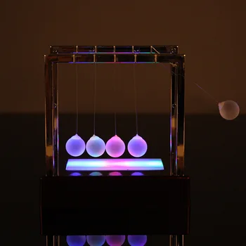Farverige Lys Glødende Tidligt Sjov Udvikling Uddannelsesmæssige Skrivebord Legetøj Newton Vugge Stål Balance Bold Fysik Videnskab Pendul