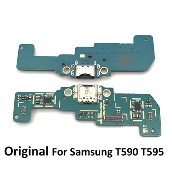 Original Dock-Stik, Micro USB Oplader Opladning Port Flex Kabel Mikrofon yrelsen For Samsung Galaxy Tab EN SM-T590 T595 T597