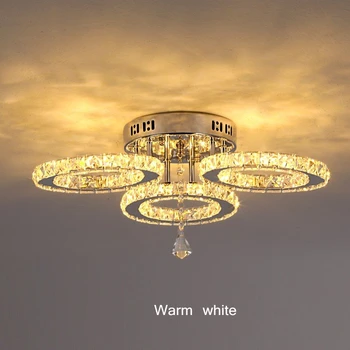 Moderne Krystal Ringe Loft Lysekrone Lys Sølv Krystal Led Plafonnier til Soveværelse, Køkken Loft Lampe med Glans