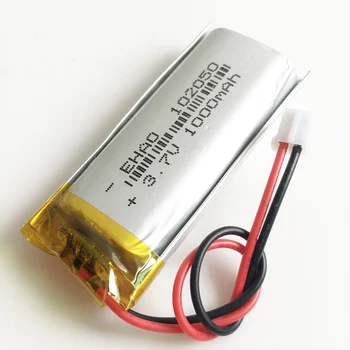 3,7 V 102050 1000mAh lithium-polymer-lipo Genopladeligt batteri JSO 2,0 mm 2pin stik til KTV husstand kabel mikrofon GPS-Kamera