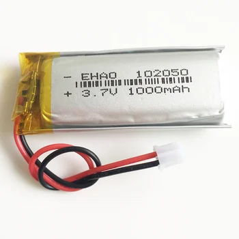 3,7 V 102050 1000mAh lithium-polymer-lipo Genopladeligt batteri JSO 2,0 mm 2pin stik til KTV husstand kabel mikrofon GPS-Kamera