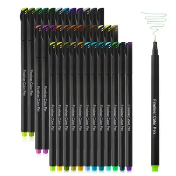 Tidende Planner Penne 36 Farvede Fine Punkt Markører Fin Spids Tegning Penne Porøse Fineliner Pen til at Skrive Journaler Kunst Kontor