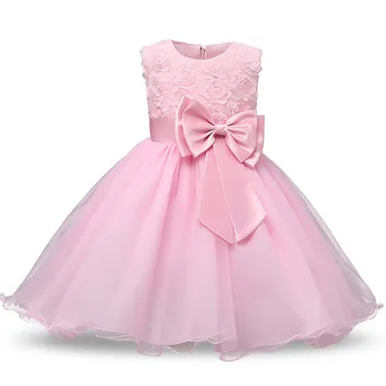 Pink Børn, Prinsesse Pige Kjoler Til Bryllup Part Festspil Communion Kjole Stor Bue Prom Kjole Til Pige På 12 År Vestido Curto
