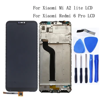 Den oprindelige Xiaomi Redmi 6 Pro Mi A2 Lite LCD-Skærm Touch screen Digitizer Assembly For Redmi 6 Pro udskiftning med Ramme