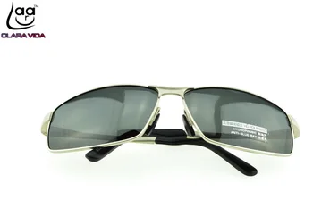 Brand CLARA VIDA Al-Mg Legering Indvendig Belægning Polariserede Solbriller Herre UV400 Polaroid Sport Kørsel Udendørs Designer solbriller