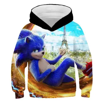 Sonic The Hedgehog 3D-Kids Hættetrøjer til Piger sonic Børns Sweatshirt til Drenge, Piger, Sweat Shirt, Barn Dreng, Hættetrøjer Tøj 14
