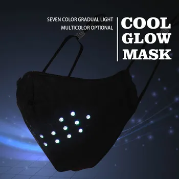 Kreative Part Voice Control Maske Dynamisk Taler Faux Ansigtsmaske Åndbar Justerbar Gummi Elastisk Senen Ørebøjle