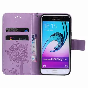 For Samsung Galaxy J3 Tilfælde Læder + Silikone Cover Telefonen Tilfælde Samsung Galaxy J3 2016 Tilfælde Flip Cover Til Samsung J3 2016 Capa