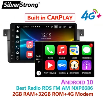 Android10,9inch,DSP Bil DVD-Radio,for BMW,E46,318 325 320 M3 3 serien,med Navi GPS,Carplay,Optisk Kabel 6M