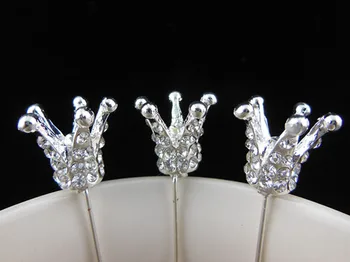 12 Stk Krone Populære Skinnende Sølv Krystal Prom Queen Smykker, Hårnåle