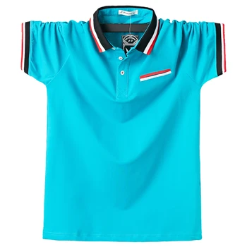 6XL 5XL XXXXL Plus Size Mænd Polo Shirt Herre Kontrast Polo Shirts Bomuld Polo Shirt Afslappet Klassiske Sommeren Mænds Tøj