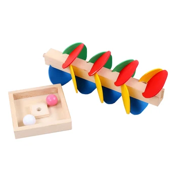 1 sæt Kids Montessori Legetøj Træ-Blokke byggesten Træ, Marmor Ball Drop Styr Pædagogisk Legetøj Læring Legetøj for Børn