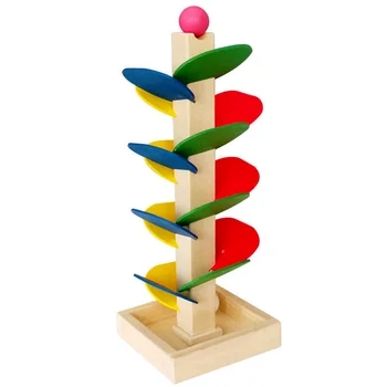 1 sæt Kids Montessori Legetøj Træ-Blokke byggesten Træ, Marmor Ball Drop Styr Pædagogisk Legetøj Læring Legetøj for Børn