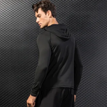 I 2019, Mens Shirt-Komprimering T-Shirt Trænings-og Mode Bodybuilding Sweashirts Træning med Lange Ærmer med Hætter Fulde Toppe Til mænd