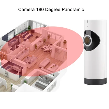 IP-Kamera 180 Graders Vidvinkel Fiskeøje Len HD 720P WiFi To-Vejs Audio Baby Monitor Husstand Sikkerhed CCTV Cam Motion Detection