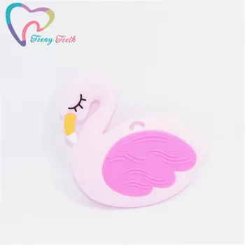 1 PC Flamingo Silikone Bidering Baby Tand-Fugle Vedhæng DIY Rasle Legetøj Pacifier Klip Tilbehør BPA FRI Swan Bidering