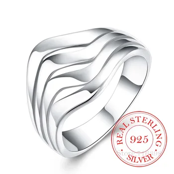 925 Sterling Sølv Vintage Hollow Classic Vand Ringe til Kvinder Sølv Fingerringe Til Unisex Smykker Mama Mænd Bedste Gave