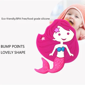 10stk Havfrue Silikone-Bideringe fødevaregodkendt For DIY Baby Tand-Silikone Halskæde Perler Begyndervanskeligheder lille Barn Legetøj