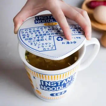 MDZF SWEETHOME 800ml Japansk Instant Noodle Skål Med Låg, Håndtag Varme-Resistente Ovn Suppe Skål cornflakes Kop Mælk