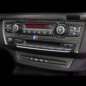 Mutips For BMW X5 E70 X6 E71 Center Konsol AC CD-Air Outlet Panel Cover Frame Trim Strip Auto Carbon Fiber Sticker Tilbehør