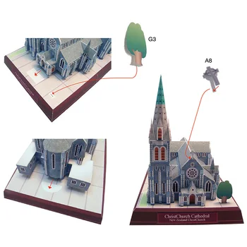 New Zealand Christ Church Cathedral Folde Skære Mini 3D-Papir Model Hus Papercraft DIY-Børn, Voksne, Håndværk, Legetøj QD-180