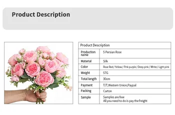 1 Bunche Steg Kunstige Blomster Hjem Dekoration Falske Silke Blomst Rose Buket til Bryllup Centerpieces Tabel Arrangement
