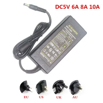 Dc 5 v 1A, 2A, 3A, 6A, 8A, 10A led-Adapter strømforsyning input-AC100-240V til output-dc 5 v led-lampe Belysning Transformere EU-OS AU UK Stik