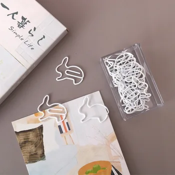 Hvid Kanin-Formet papir klip Bogmærket Kontorartikler af Papir Klip Dekorative Papirvarer Klip Kawaii Stationery Office