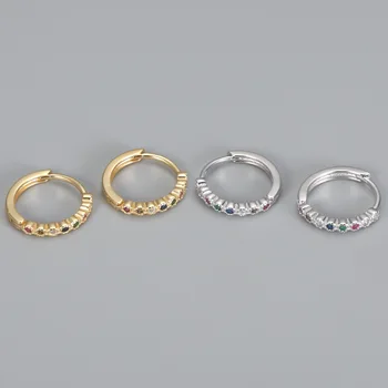 Hoop Øreringe til Kvinder 925 Sterling Sølv, Minimalistisk Enkle Cirkel Ørering Ægte Sølv koreanske Mode Smykker
