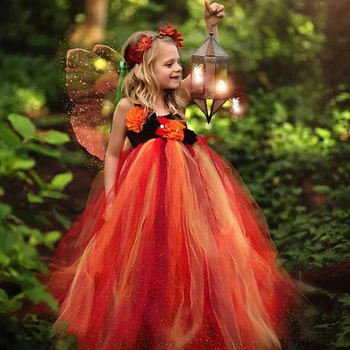 Søde Piger-og organisationsudvikling Tutu Kjole Kids Halloween Tyl Kjole til Bolden Kjole med Sommerfugl Fløj Børn Cosplay Kostume Part Kjole