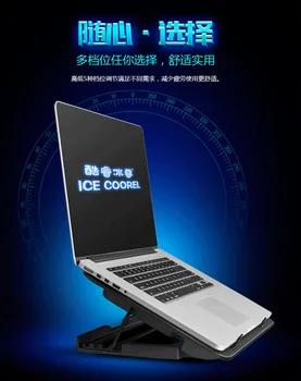 Bærbar computer Køler Laptop Cooling Pad Gaming Notebook Cooler Notebook Stand Justerbar Vind Hastighed Med Seks Fan For 11-17 tommers Laptop