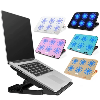 Bærbar computer Køler Laptop Cooling Pad Gaming Notebook Cooler Notebook Stand Justerbar Vind Hastighed Med Seks Fan For 11-17 tommers Laptop