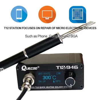 Nye STC T12-946 Mini lodning station 1,3 tommer elektronisk Digital controller med M8 Metal håndtag og strygejern tips svejsning værktøjer