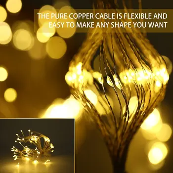 Kobber Sølv Wire Kreative Støbning String Lys LED String Lys Vandtæt DIY Dekorative Med RF Fjernbetjening