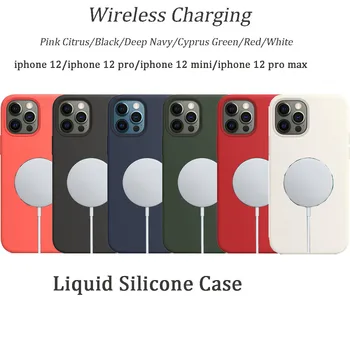 Officielle oprindelige Flydende Silikone Case til iphone 12 pro mini magsafing til iphone 12 pro max antal Trådløse Opladning Magnetiske sag
