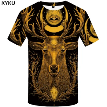 KYKU Elefant Tshirt Mænd Animal T-shirt Farverige Blomst 3d-Print T-Shirt Animationsfilm Tøj Gotiske Hip Hop Mens Streetwear Tøj