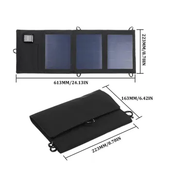 Udendørs Bærbare Folde Sammenklappelig Vandtæt Solar Panel Mobil Oplader Power Bank 10000mAh til Mobiltelefon Batteri-Dual USB Port