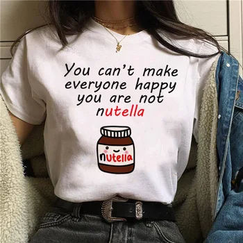 Nutella Kawaii Print T-Shirt til Kvinder Harajuku Ullzang Fashion T-shirt Grafisk Søde Tegneserie koreansk Stil Top Tees