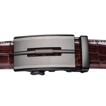 Hi-Tie Ny Luksus Krokodille Læder Bælter til Mænd Red Afslappet Design Luksus Cowboy Remme i Ægte Læder Mærke Bælter 35mm